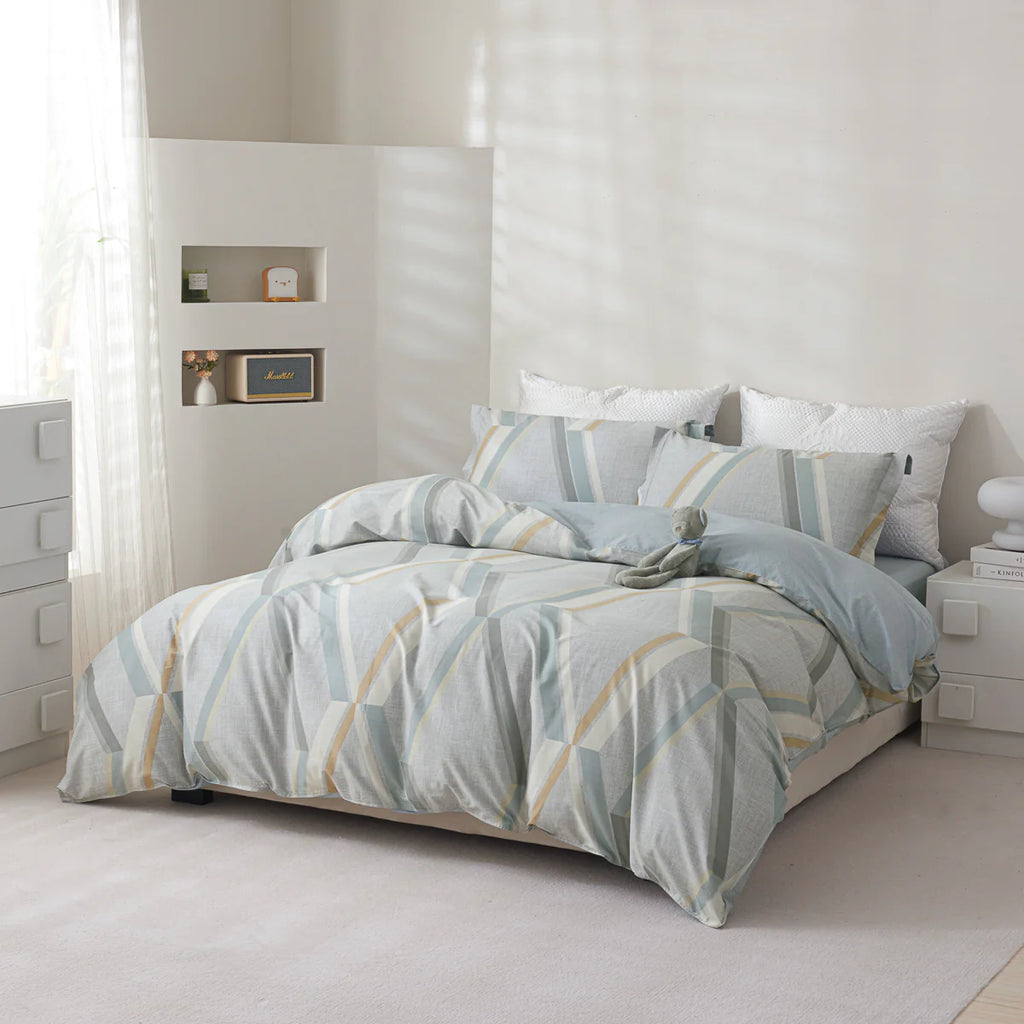 Twilight Cotton Fitted Sheet Duvet Cover Set