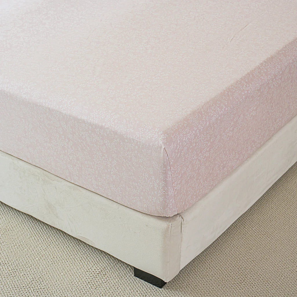 Kai Jade Pink Cotton Fitted Sheet