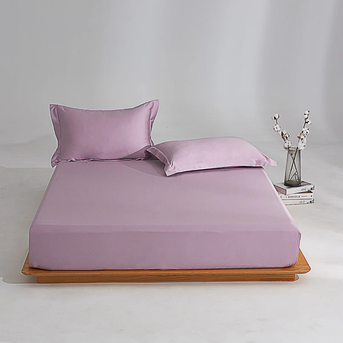 Pearlish Purple Premium Cotton Fitted Sheet