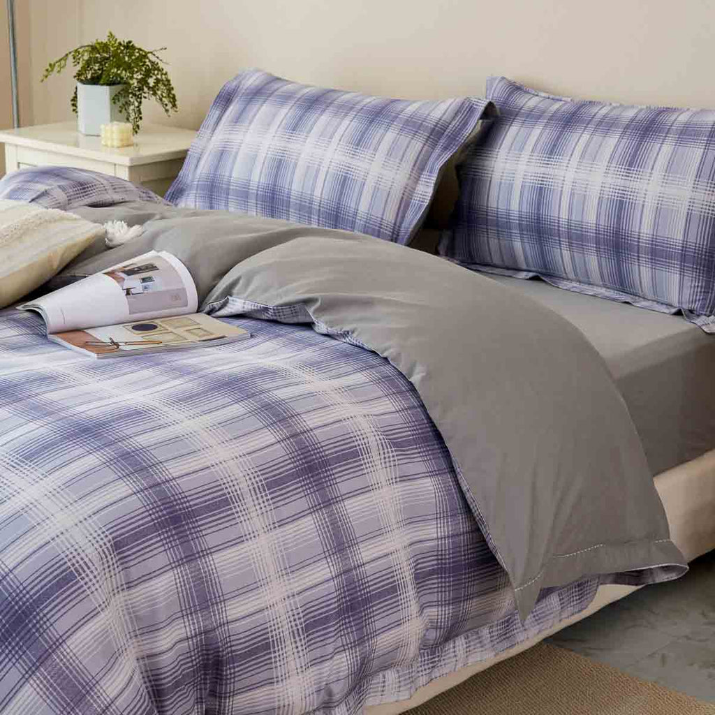 Jasper Plaid Brushed Cotton Fitted Sheet Set