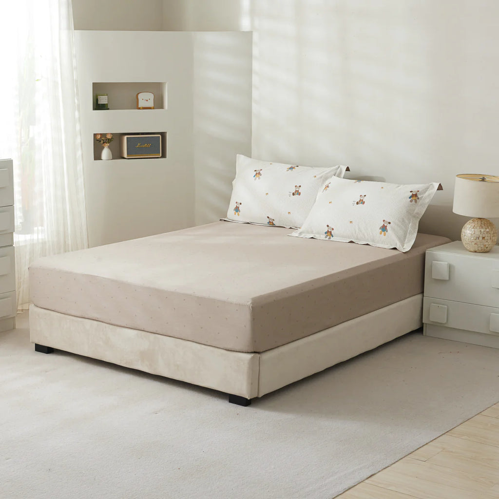 Tara Cotton Fitted Sheet Duvet Cover Set