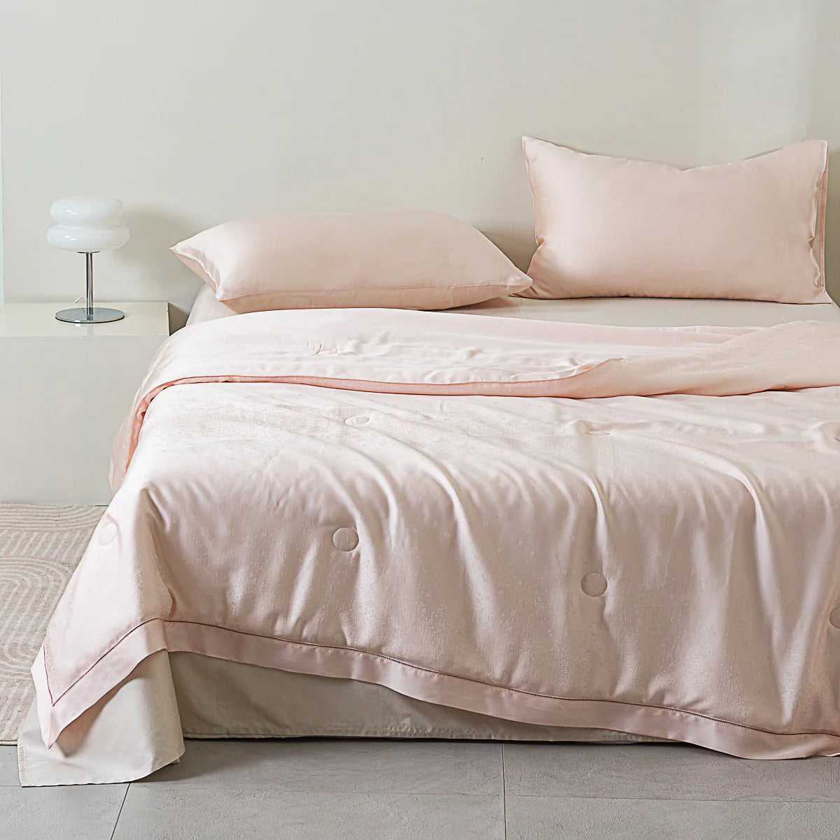 Dreamy Pink Tencel™ Jacquard Light Comforter