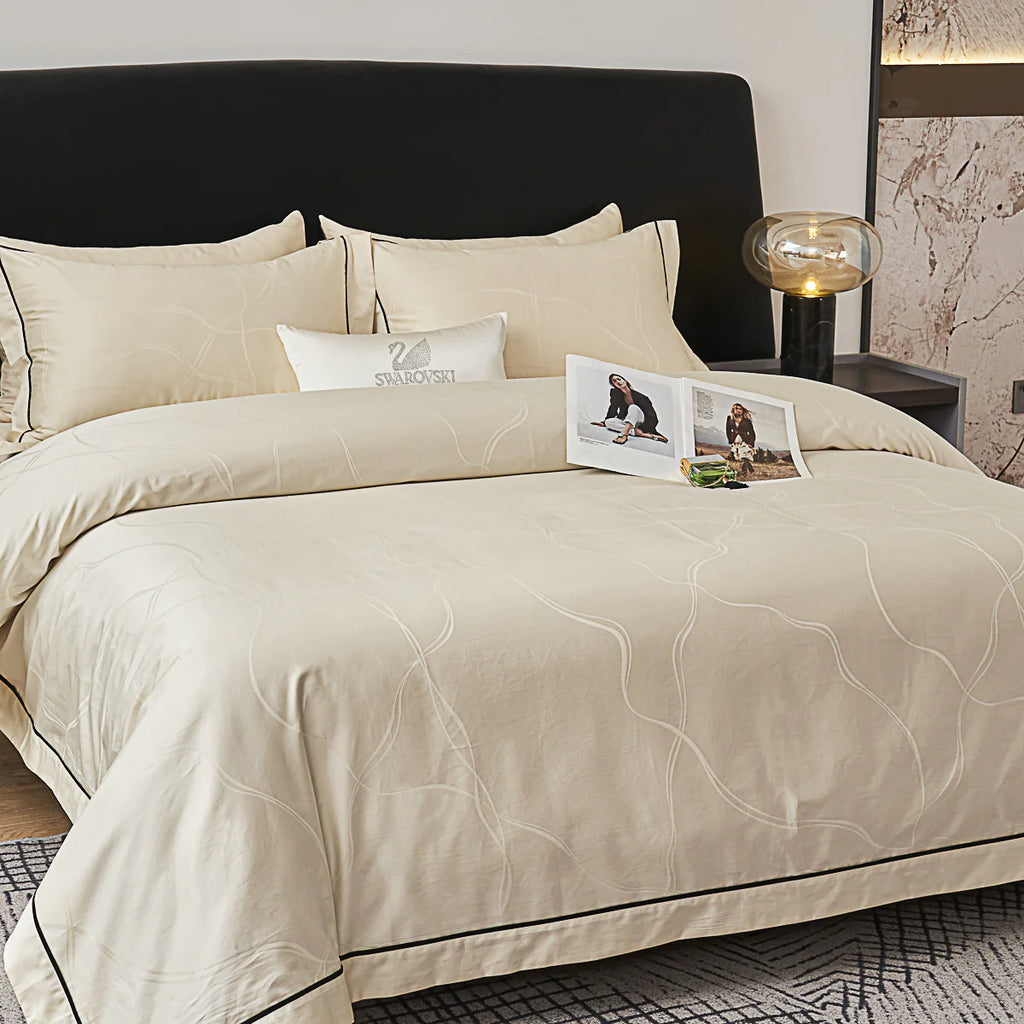 Memos Jacquard Premium Cotton Fitted Sheet Set