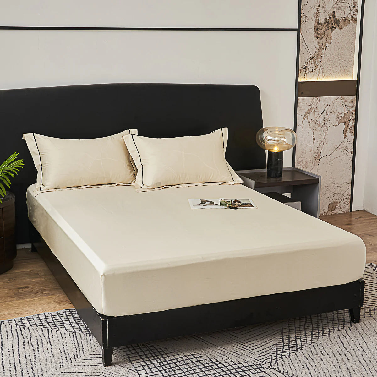 Memos Jacquard Premium Cotton Fitted Sheet Set