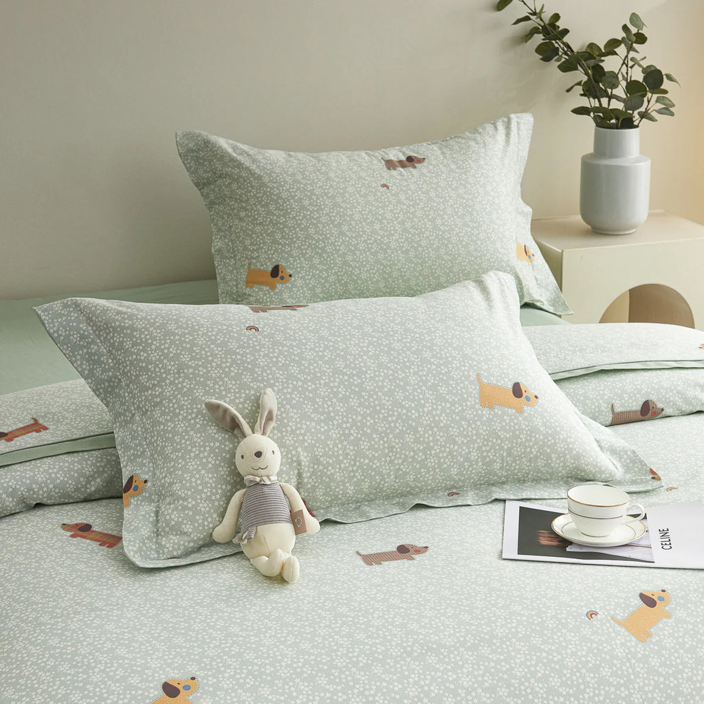 Buddy Cotton Fitted Sheet Duvet Cover Set