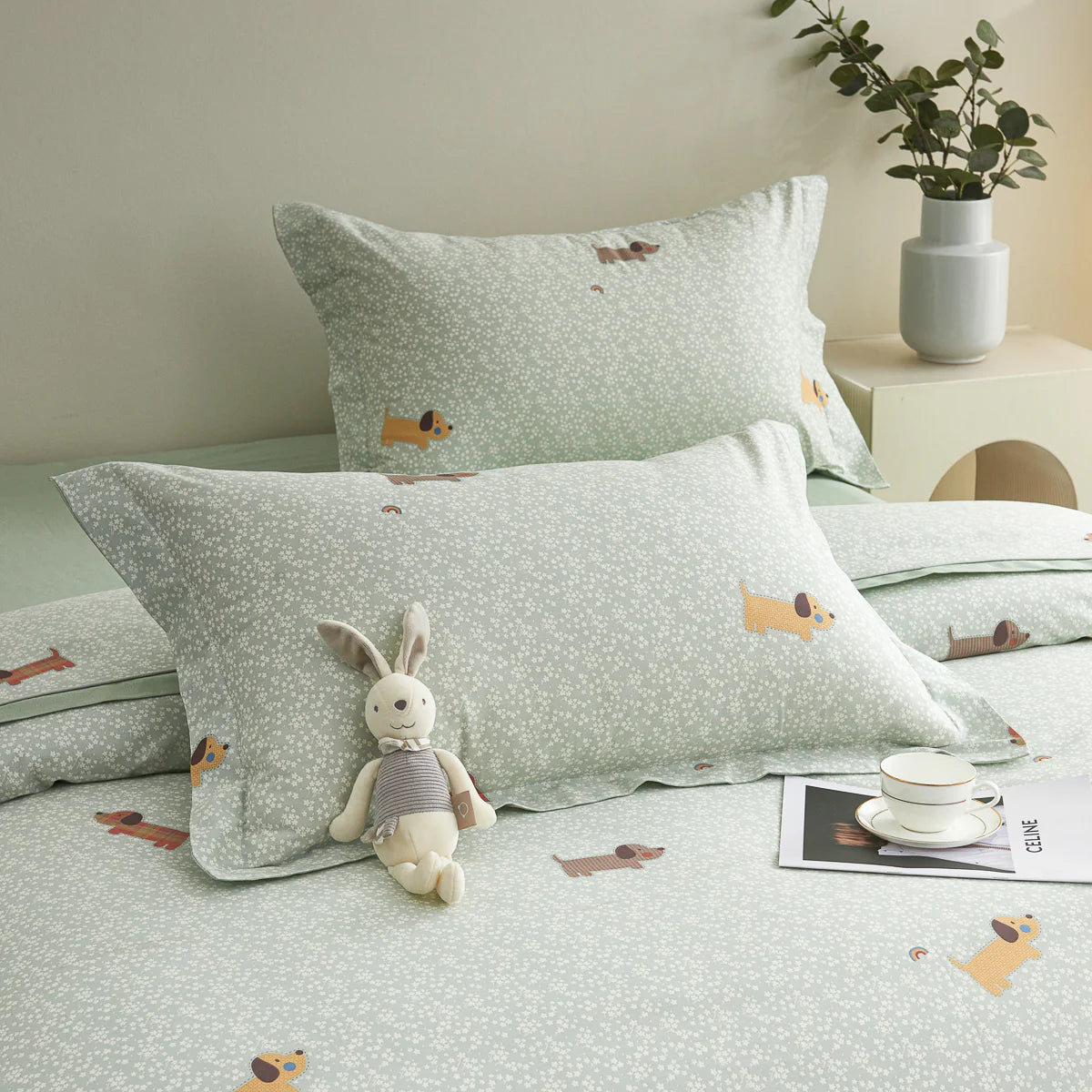 Buddy Cotton Fitted Sheet Duvet Cover Set