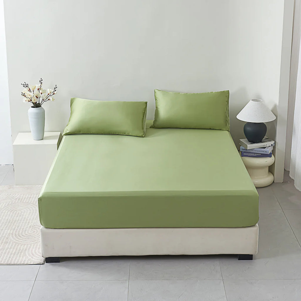 Glaze Green Tencel™ Fitted Sheet Set