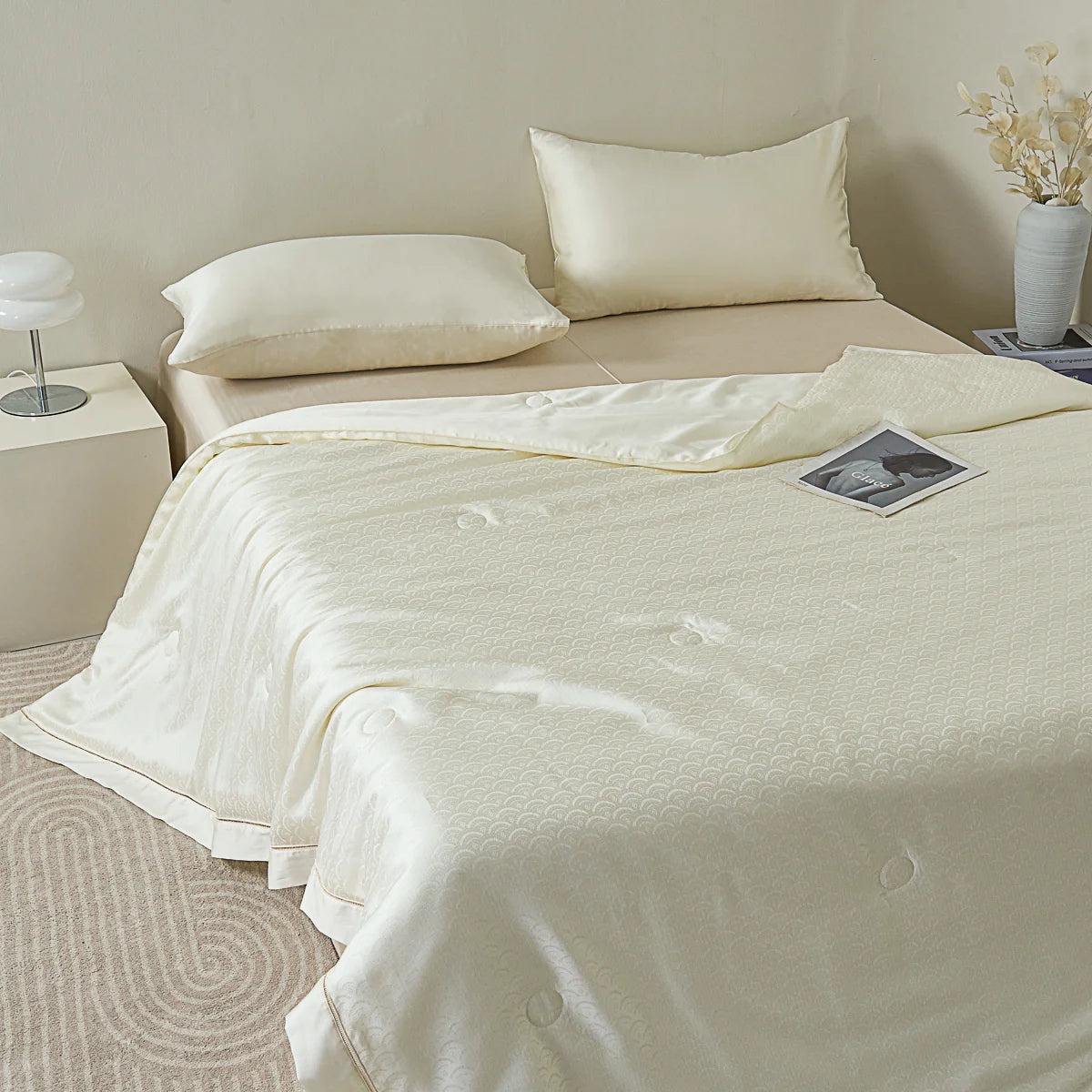 Lily White Tencel™ Jacquard Light Comforter