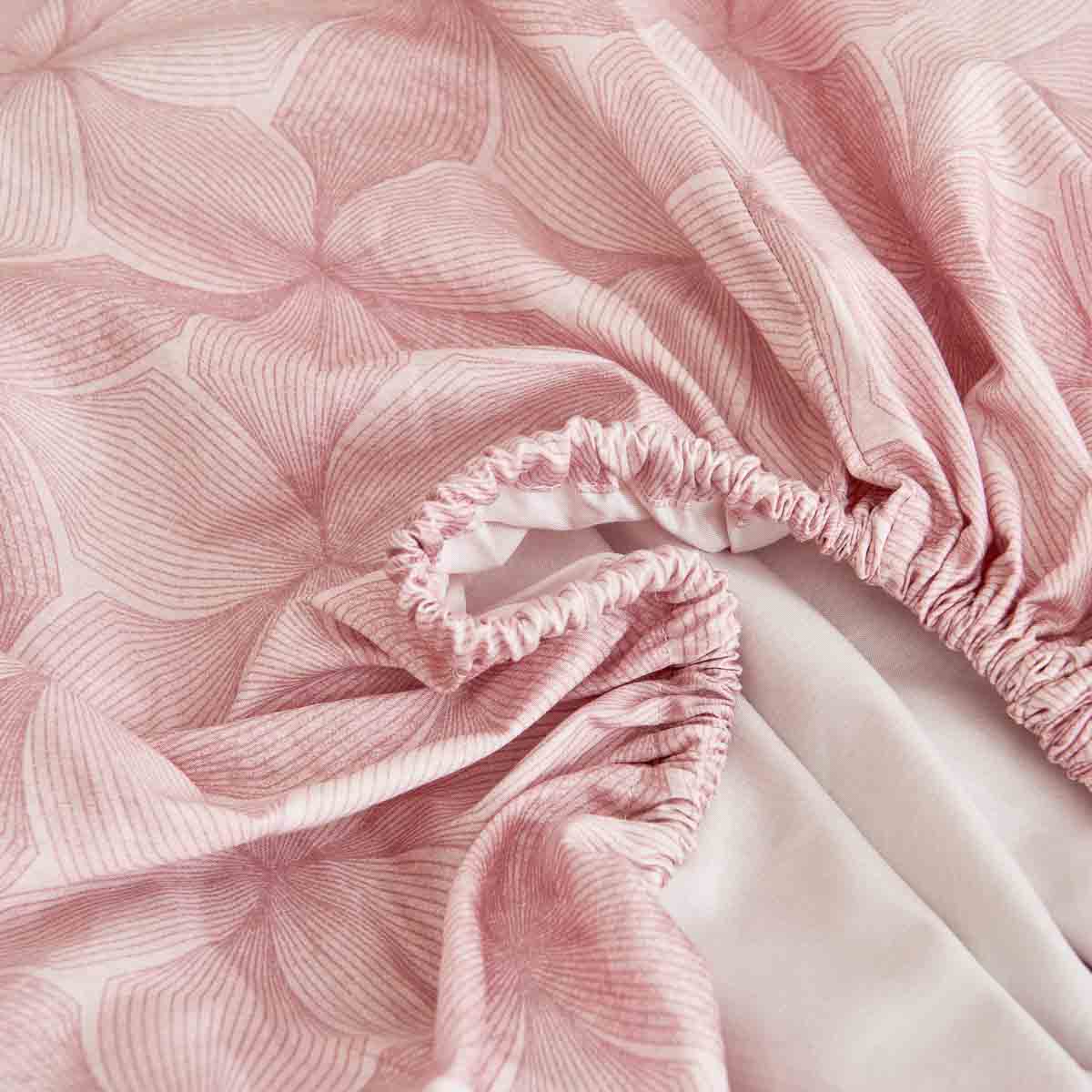 Breezy Pink Premium Cotton Fitted Sheet