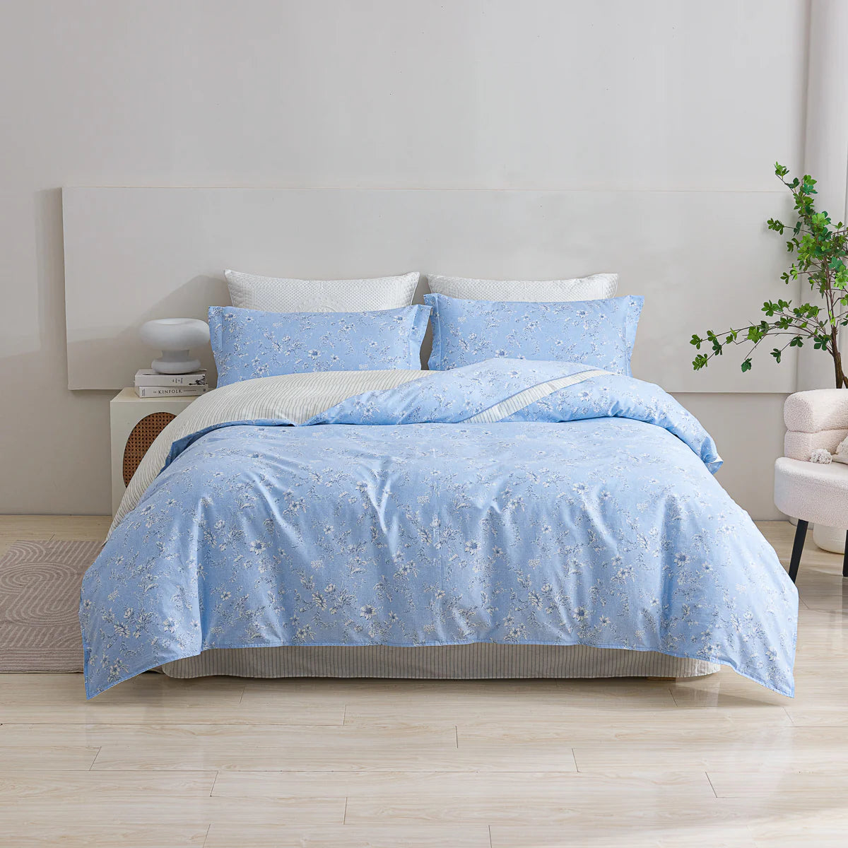 Aria Cotton Bedskirt Duvet Cover Set