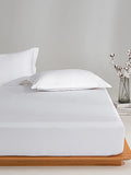 Snowflake White Premium Cotton Fitted Sheet