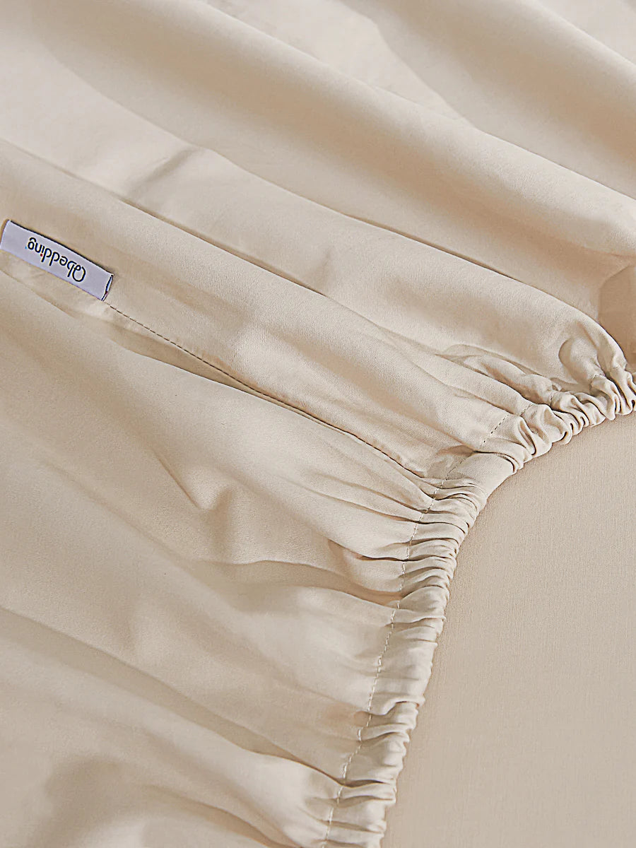 Coco Apricot Premium Cotton Fitted Sheet