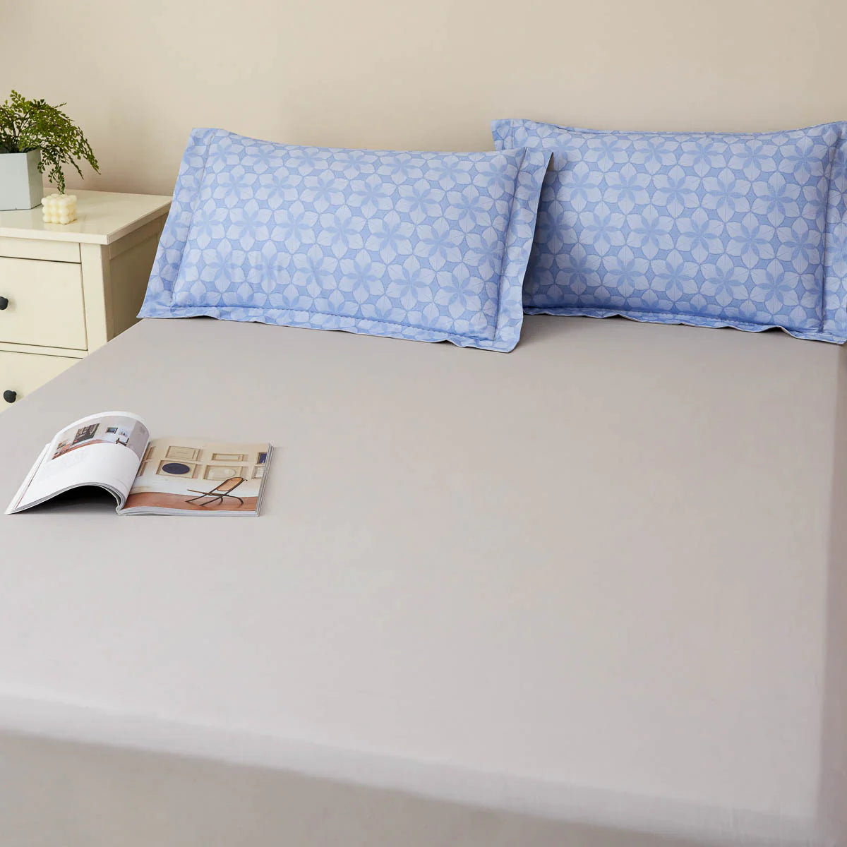 Paloma Pattern Brushed Cotton Fitted Sheet Set