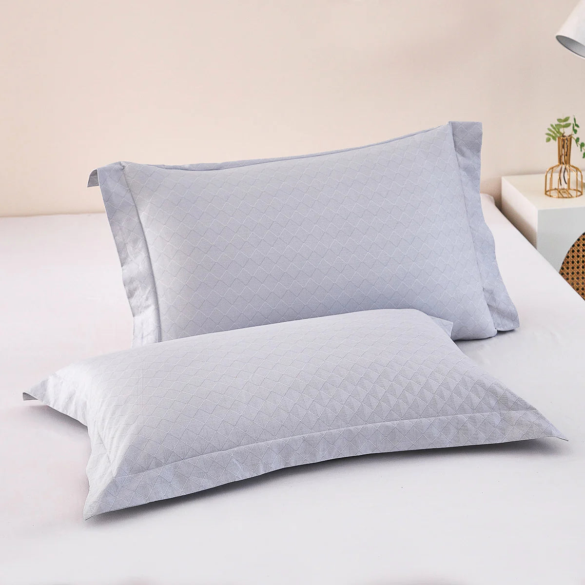Alpha-Glacier Gray Cotton Pillow Sham