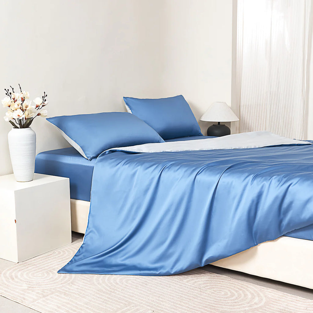 Cloisonne Blue Tencel™ Fitted Sheet Set