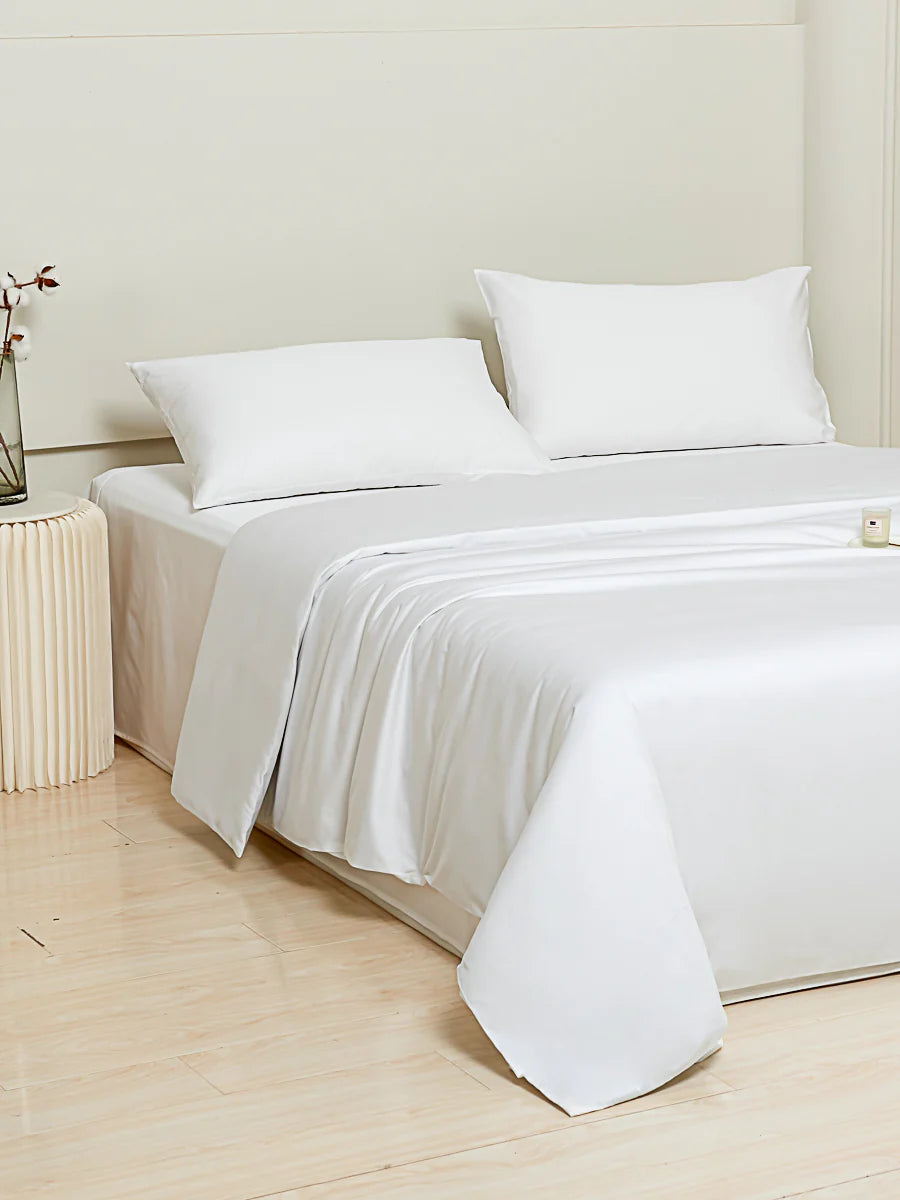 Snowflake White Premium Cotton Duvet Cover Set