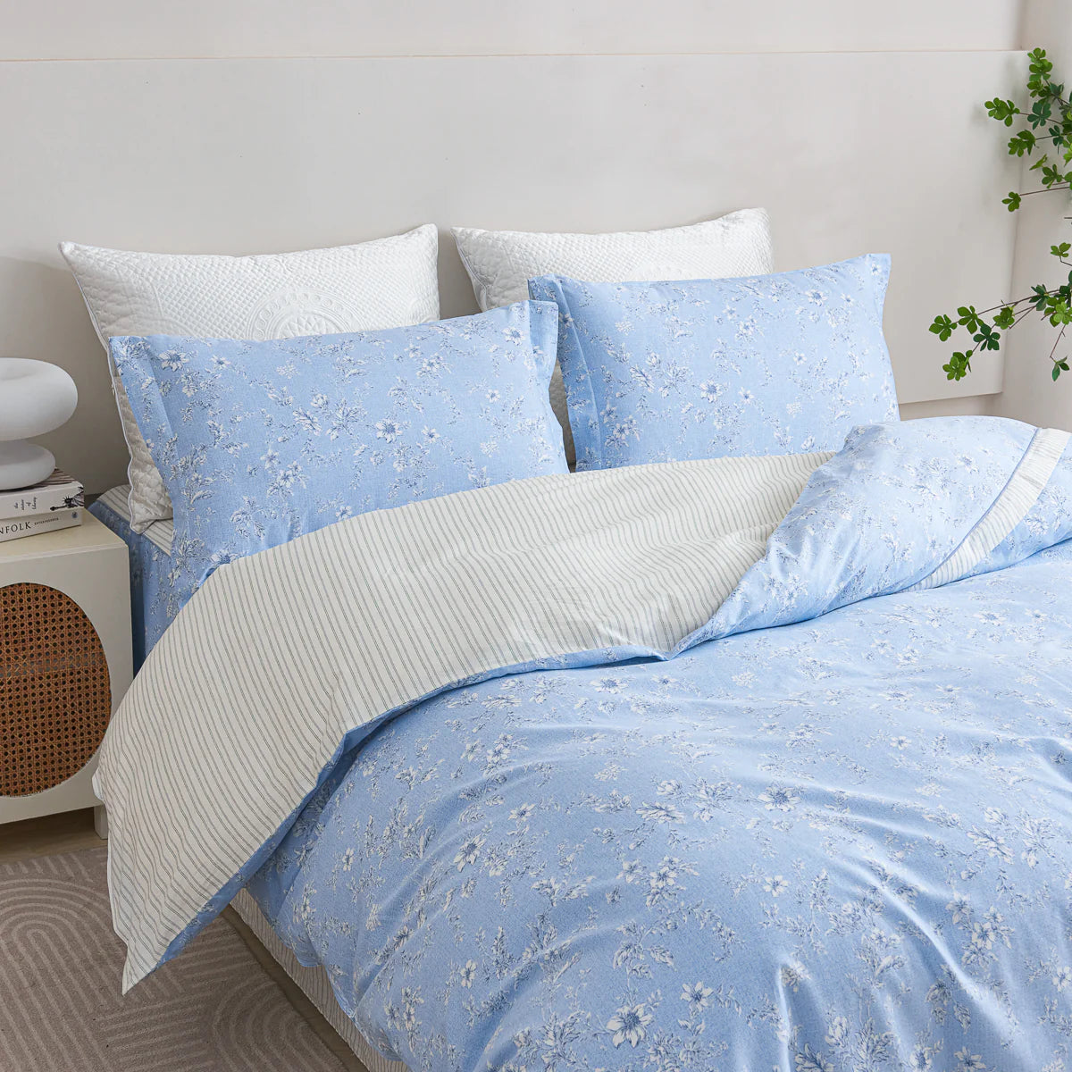 Aria Cotton Bedskirt Duvet Cover Set