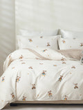 Tara Cotton Fitted Sheet Duvet Cover Set