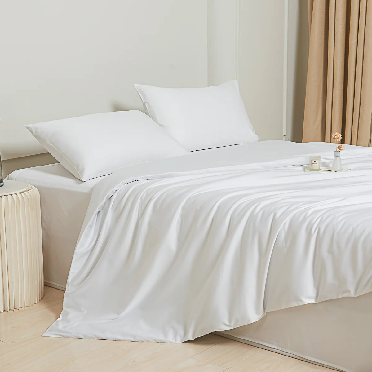 Snowflake White Premium Cotton Duvet Cover Set