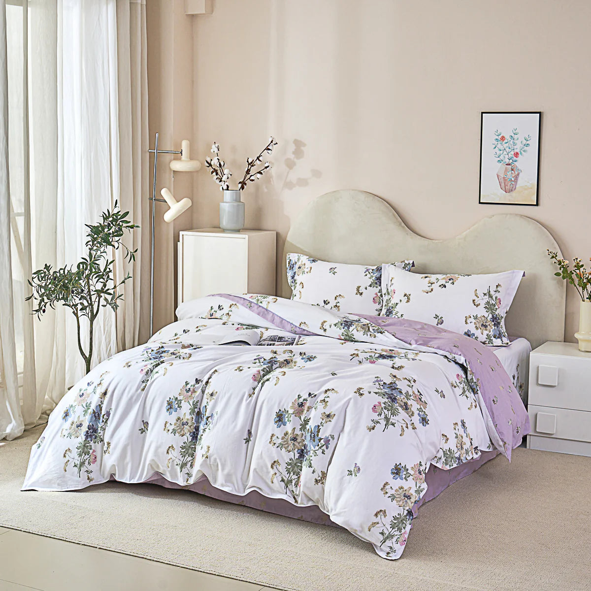 Pura Cotton Bedskirt Duvet Cover Set