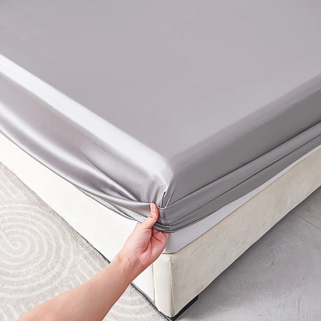 Cloudy Gray Tencel™ Fitted Sheet Set