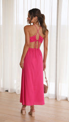 Layla Midi Dress - Hot Pink