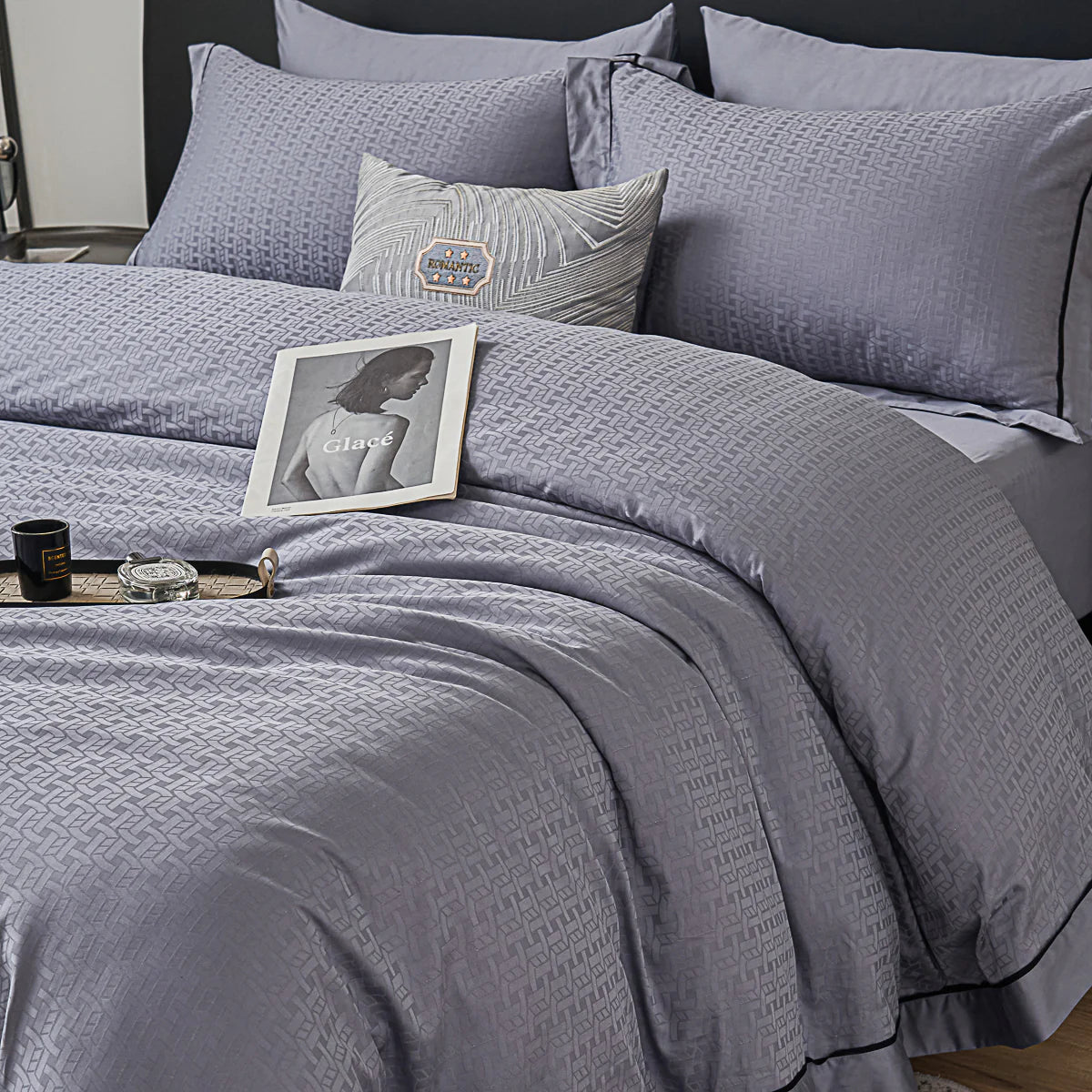 Flandy Jacquard Premium Cotton Fitted Sheet Set