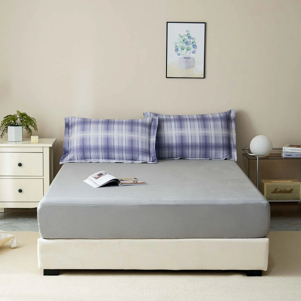 Jasper Plaid Brushed Cotton Fitted Sheet Set