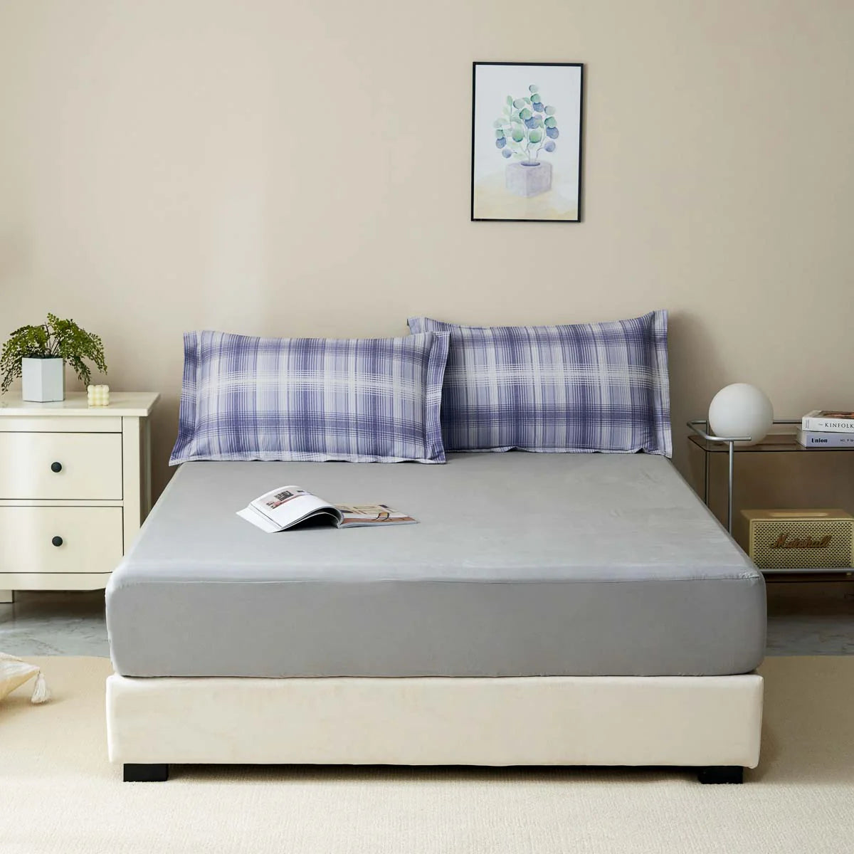 Jasper Plaid Brushed Cotton Fitted Sheet Set