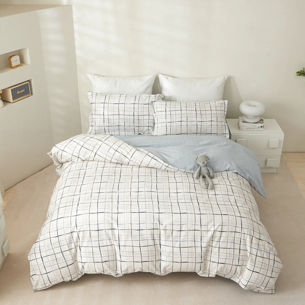 Sebo Cotton Fitted Sheet Duvet Cover Set