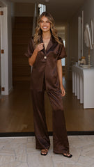 Bridget Button Shirt - Chocolate