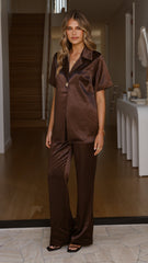 Bridget Button Shirt - Chocolate