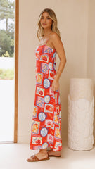 Indigo Maxi Dress - Travel Tales Red