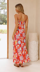 Indigo Maxi Dress - Travel Tales Red