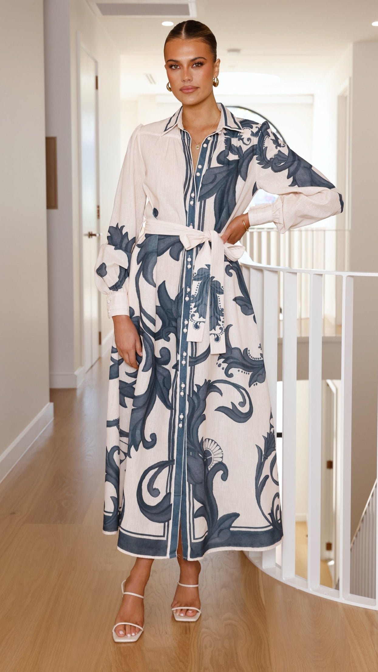 Lucia Long Sleeve Maxi Dress - Cream Zayna