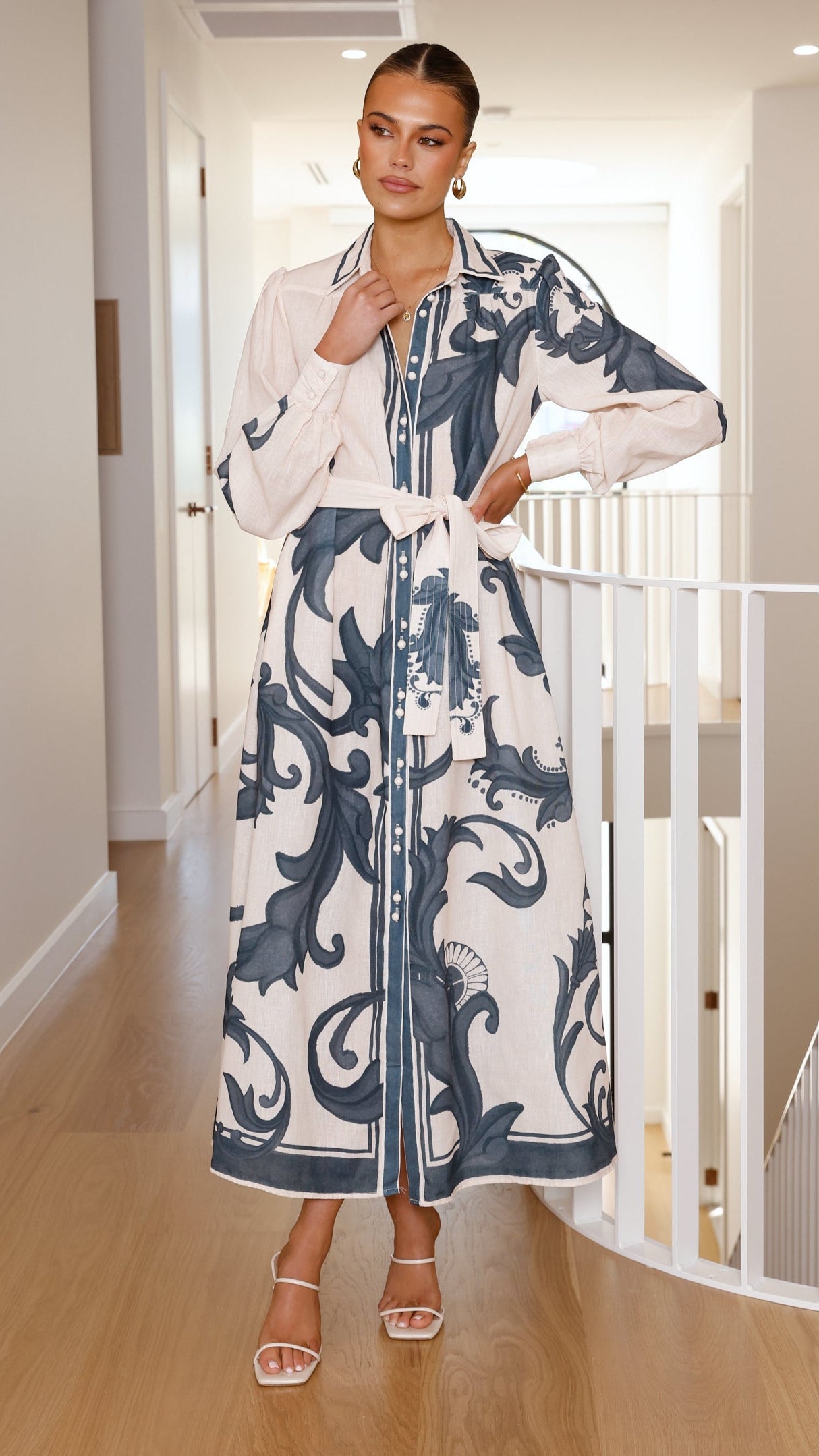 Lucia Long Sleeve Maxi Dress - Cream Zayna