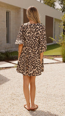Dalia Mini Dress - Leopard Print