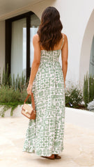 Jaylene Maxi Dress - Green Print