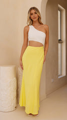 Abia Maxi Dress - White/Yellow