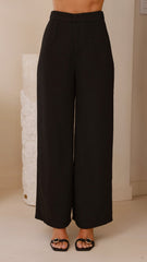Karrina Tweed Button Up Vest and Pants Set - Black