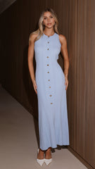 Aylah Knit Midi Dress - Blue