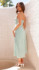 Delilah Midi Dress - Sage Floral