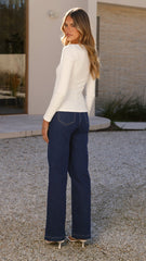 Addison Long Sleeve Top - White