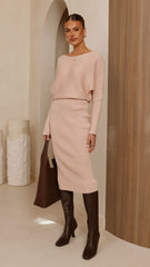 Iluka Knit Midi Skirt - Camel