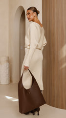 Iluka Knit Midi Skirt - Beige