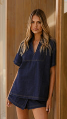 Alaina Oversized Shirt - Indigo Denim