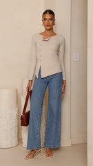 Addison Long Sleeve Top - Stone