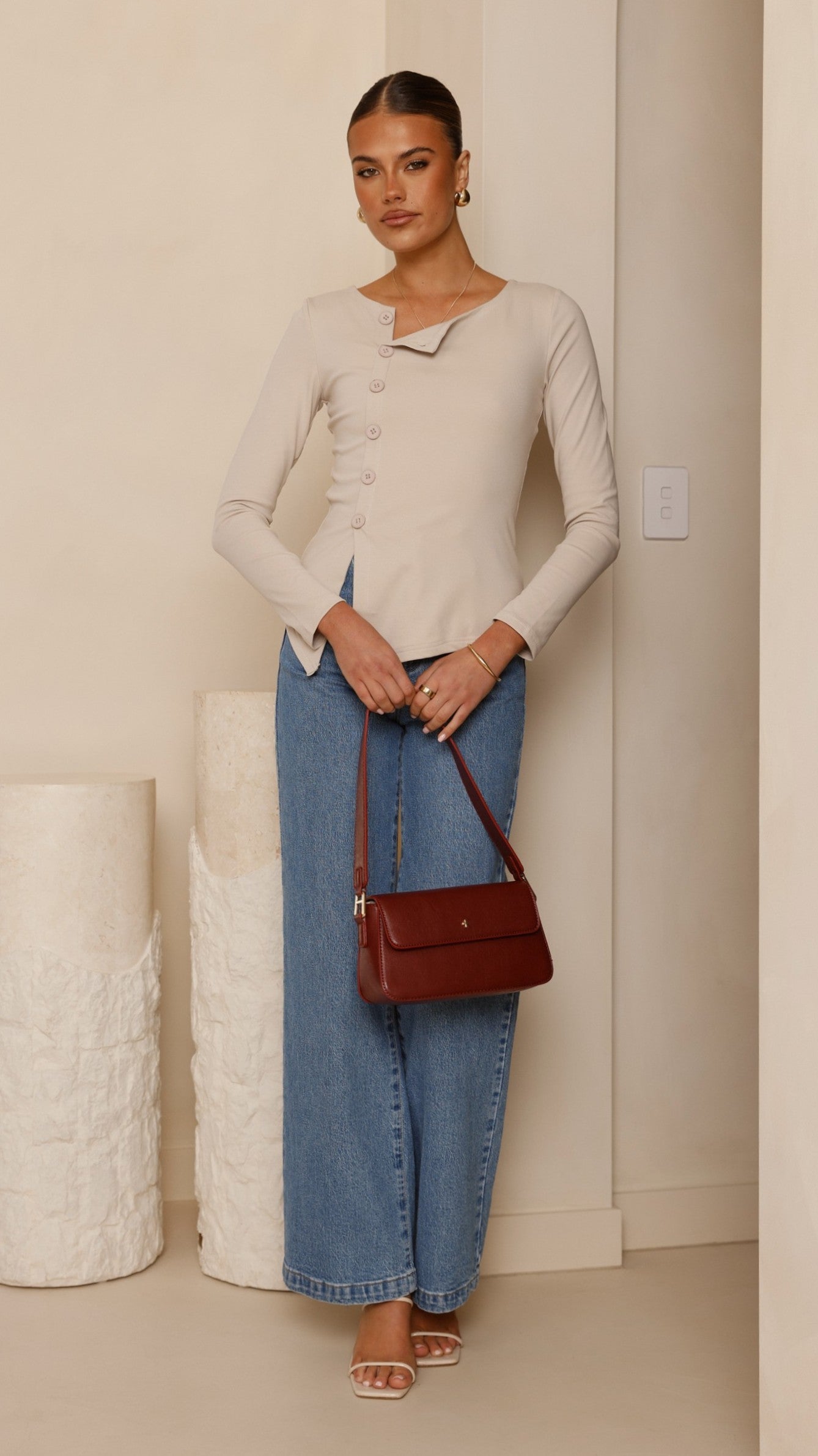 Addison Long Sleeve Top - Stone