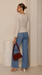 Addison Long Sleeve Top - Stone