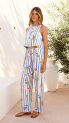 Alejandro Pants - Striped Sailor Print
